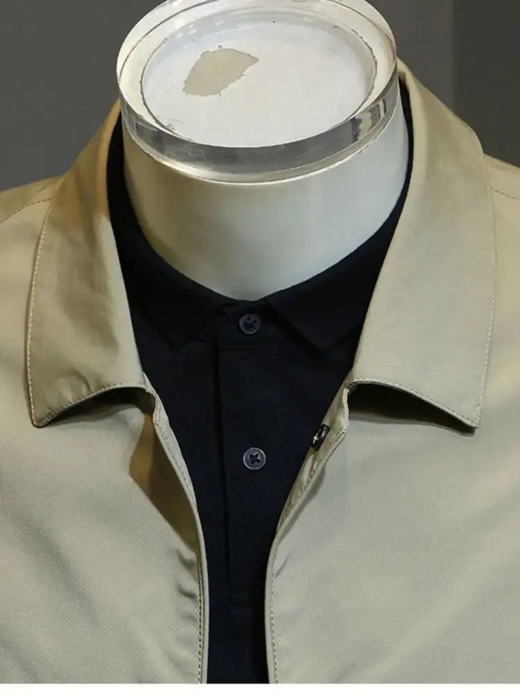 Men’s Plus Size Snap Down Long Sleeve Jacket