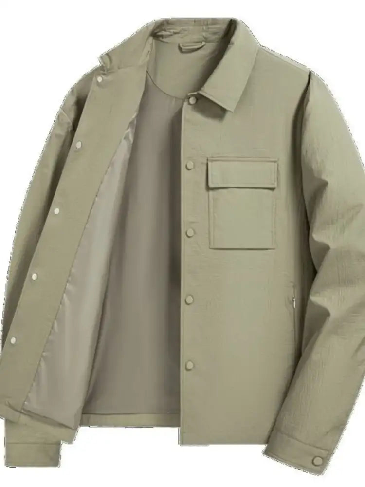 Men’s Plus Size Snap Down Long Sleeve Jacket