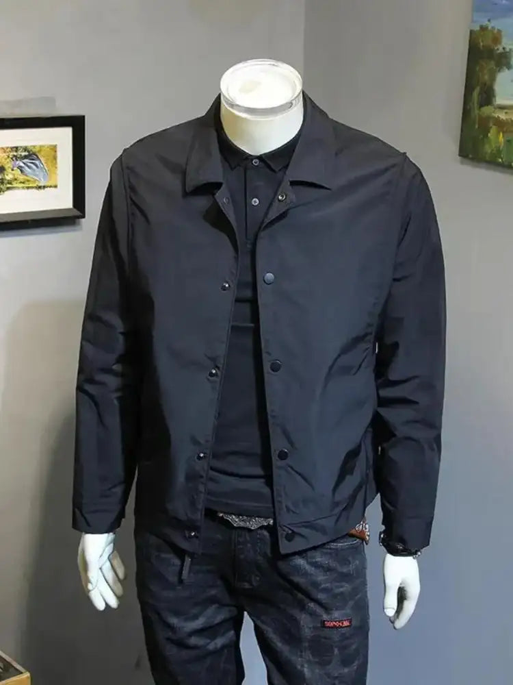 Men’s Plus Size Snap Down Long Sleeve Jacket