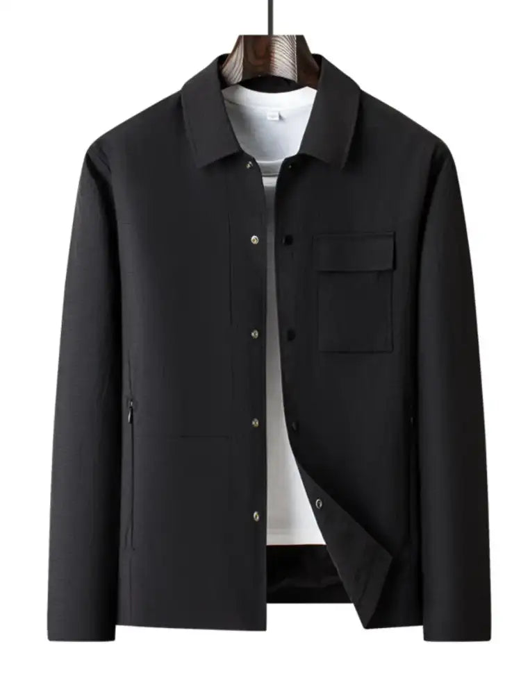 Men’s Plus Size Snap Down Long Sleeve Jacket