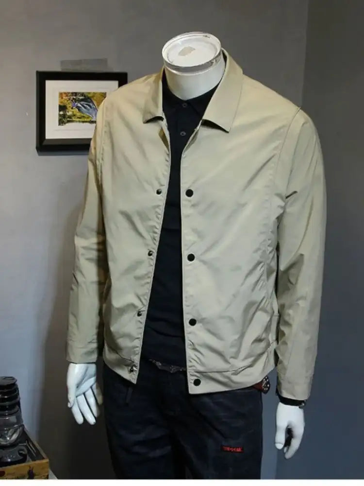 Men’s Plus Size Snap Down Long Sleeve Jacket