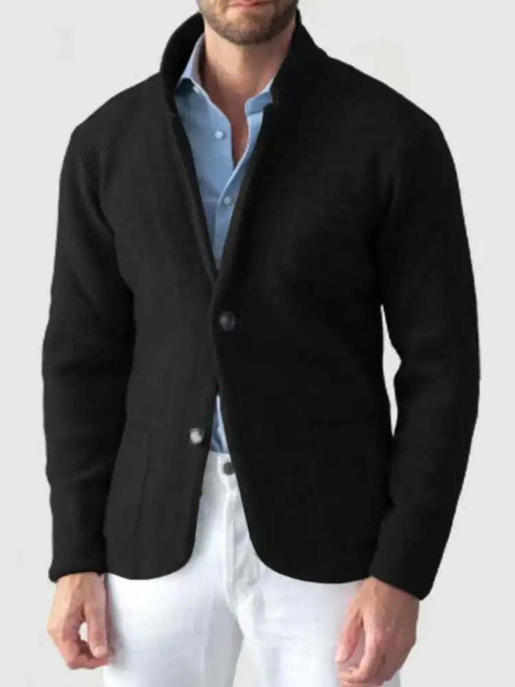 Men’s Plus Size Stand Collar Long Sleeve Blazer