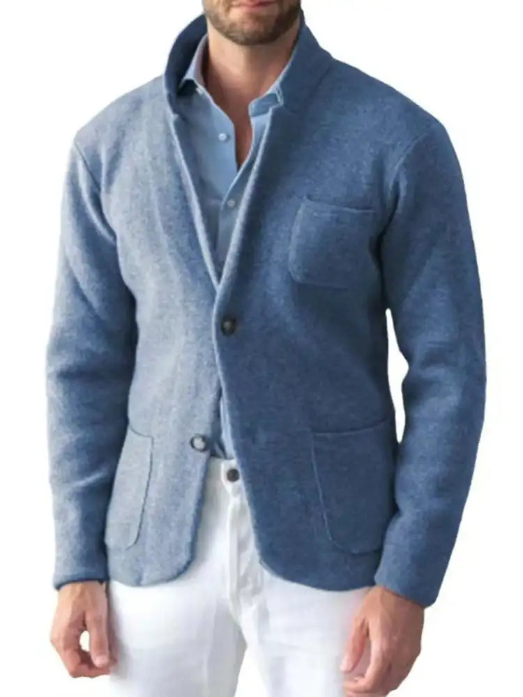 Men’s Plus Size Stand Collar Long Sleeve Blazer
