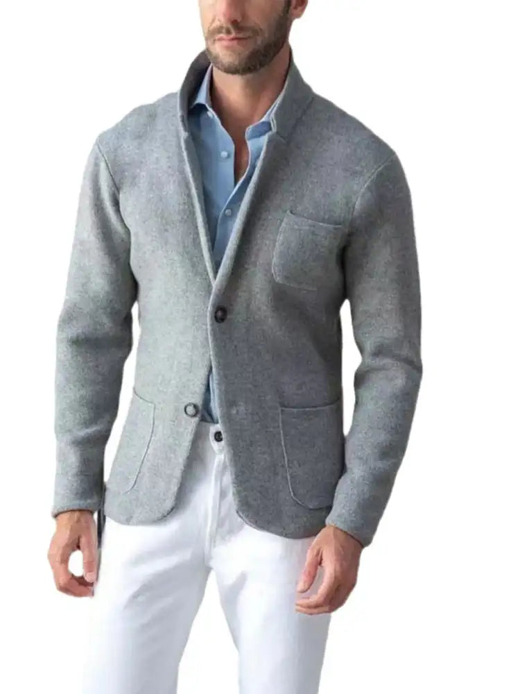 Men’s Plus Size Stand Collar Long Sleeve Blazer