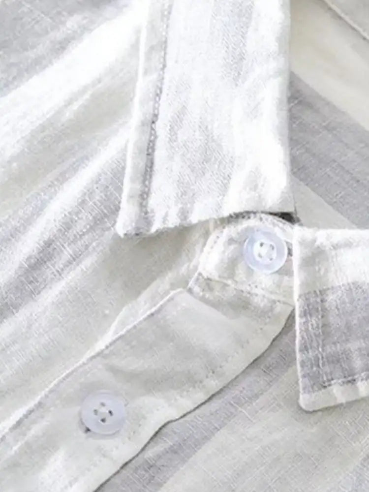 Men’s Plus Size Striped Button Up Long Sleeve Shirt