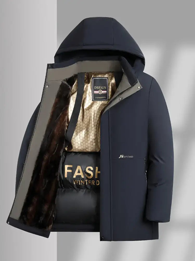 Men’s Plus Size Thermal Lining Hooded Winter Coat