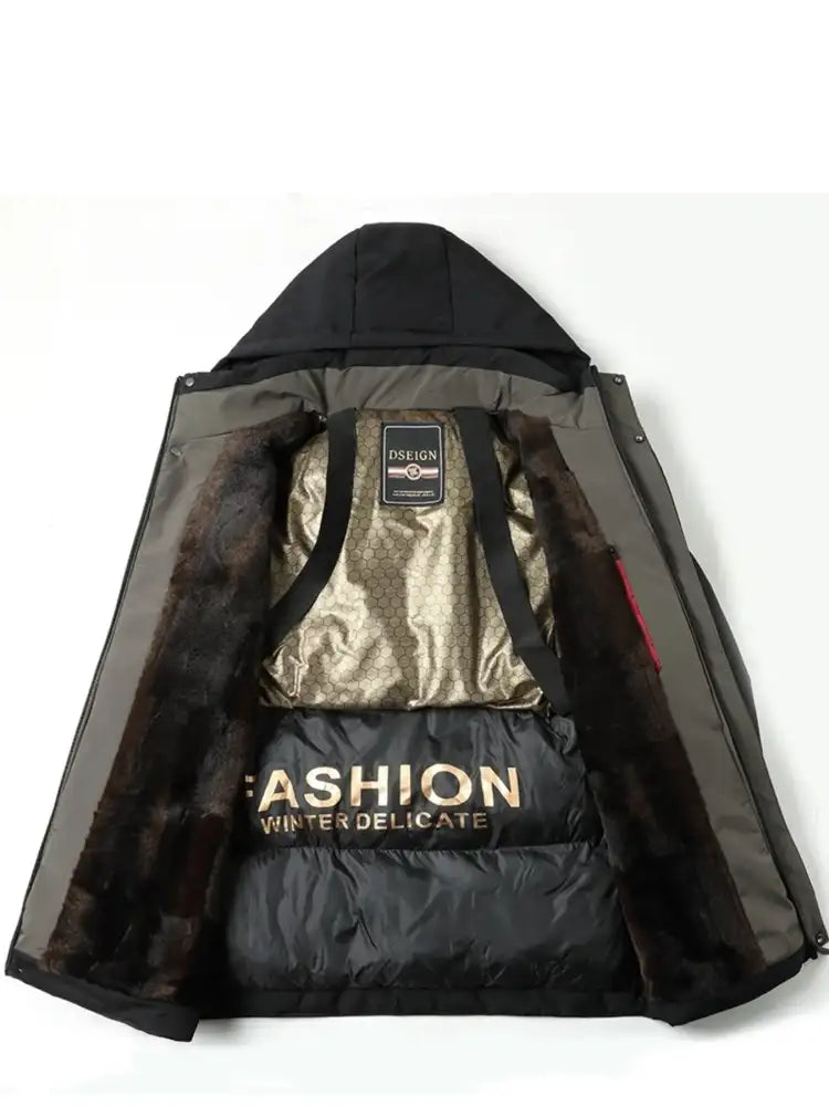 Men’s Plus Size Thermal Lining Hooded Winter Coat