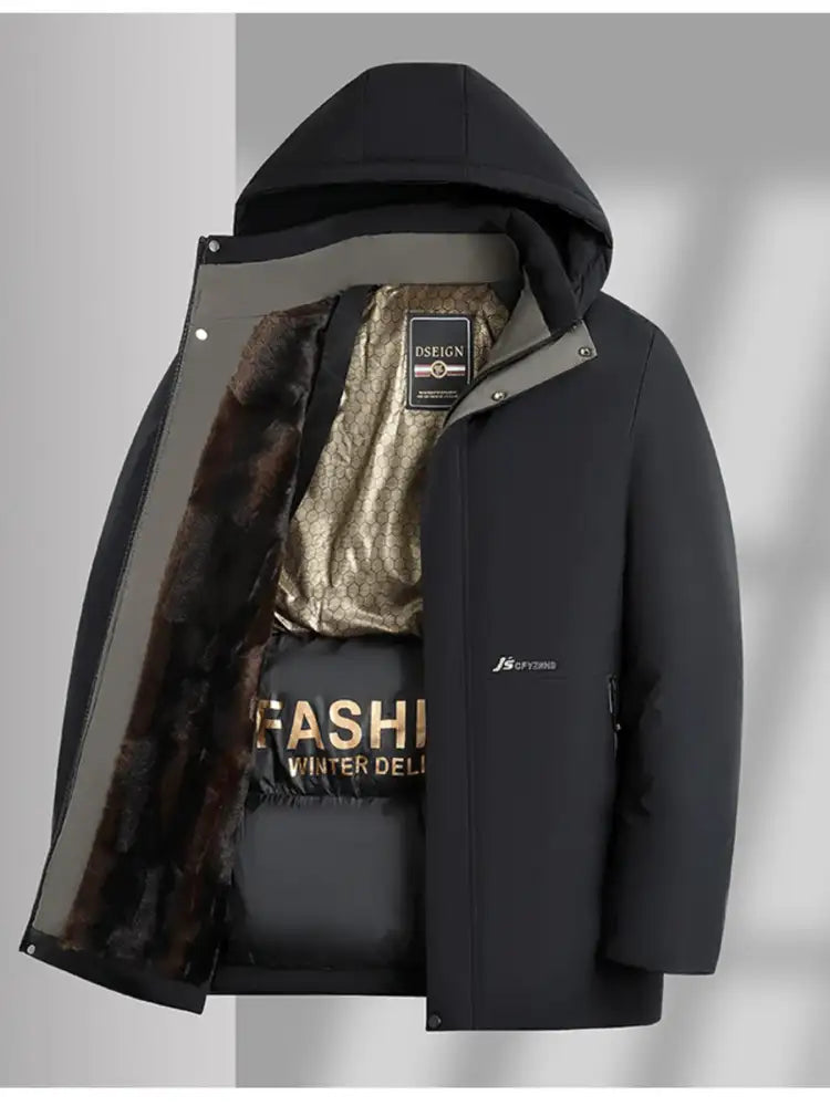 Men’s Plus Size Thermal Lining Hooded Winter Coat
