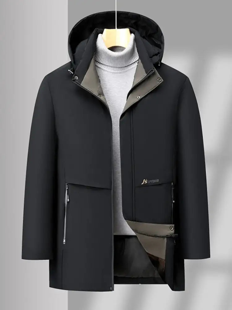 Men’s Plus Size Thermal Lining Hooded Winter Coat