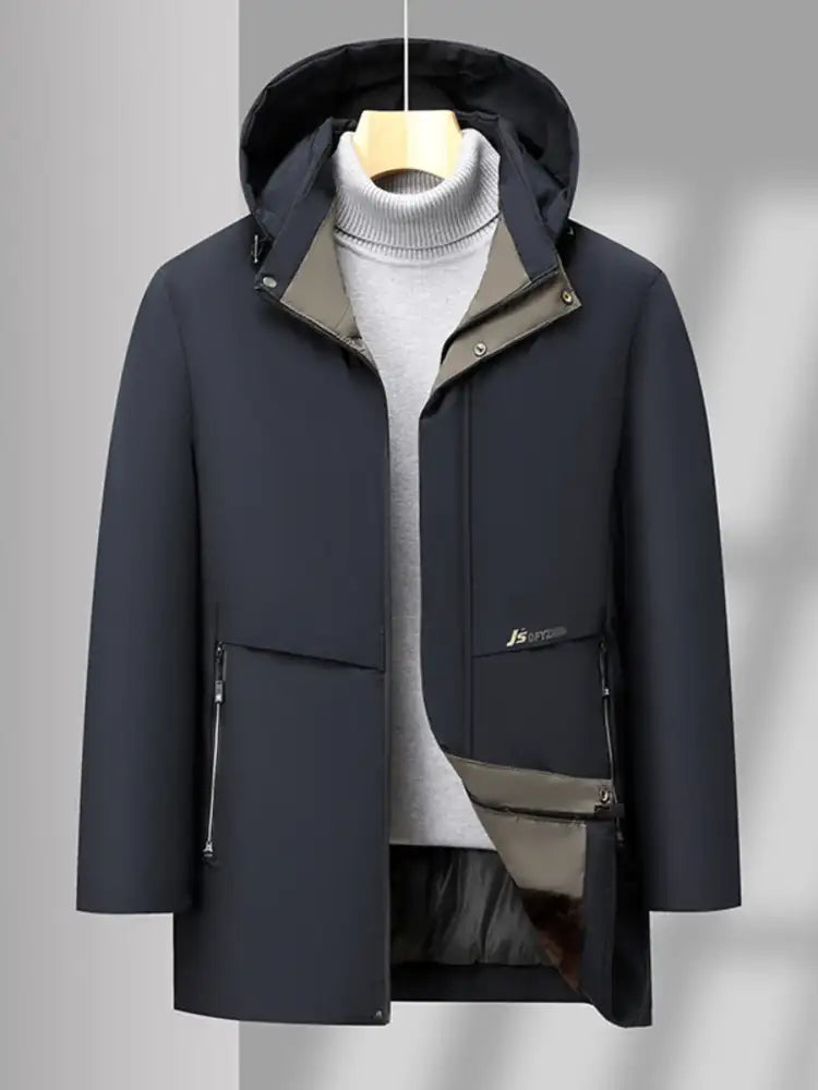 Men’s Plus Size Thermal Lining Hooded Winter Coat
