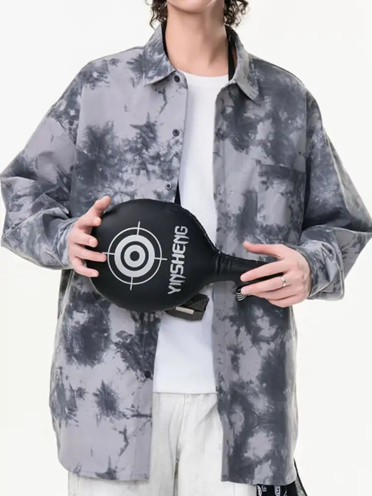 Men’s Plus Size Tie-Dye Oversized Button-Up Shirt
