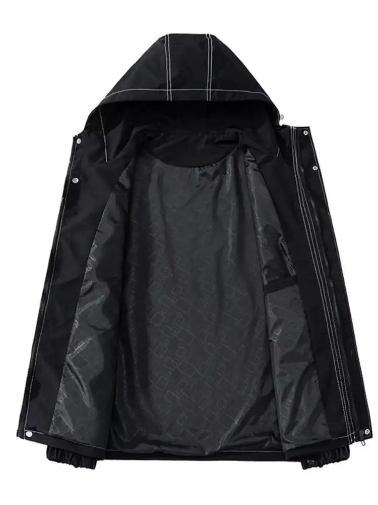 Men’s Plus Size Urban Style Hooded Windproof Jacket