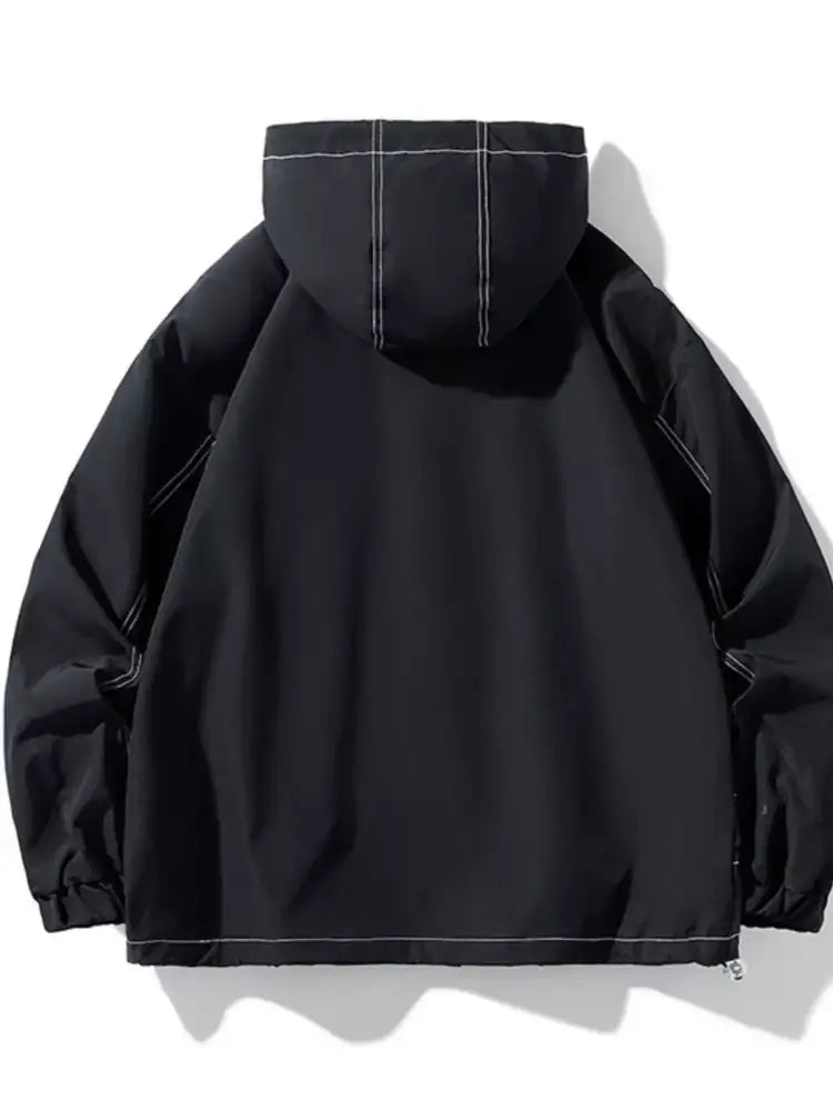 Men’s Plus Size Urban Style Hooded Windproof Jacket