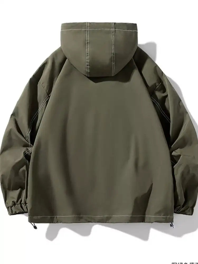 Men’s Plus Size Urban Style Hooded Windproof Jacket
