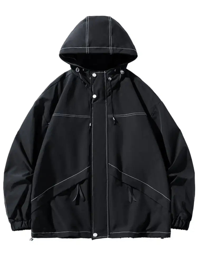 Men’s Plus Size Urban Style Hooded Windproof Jacket
