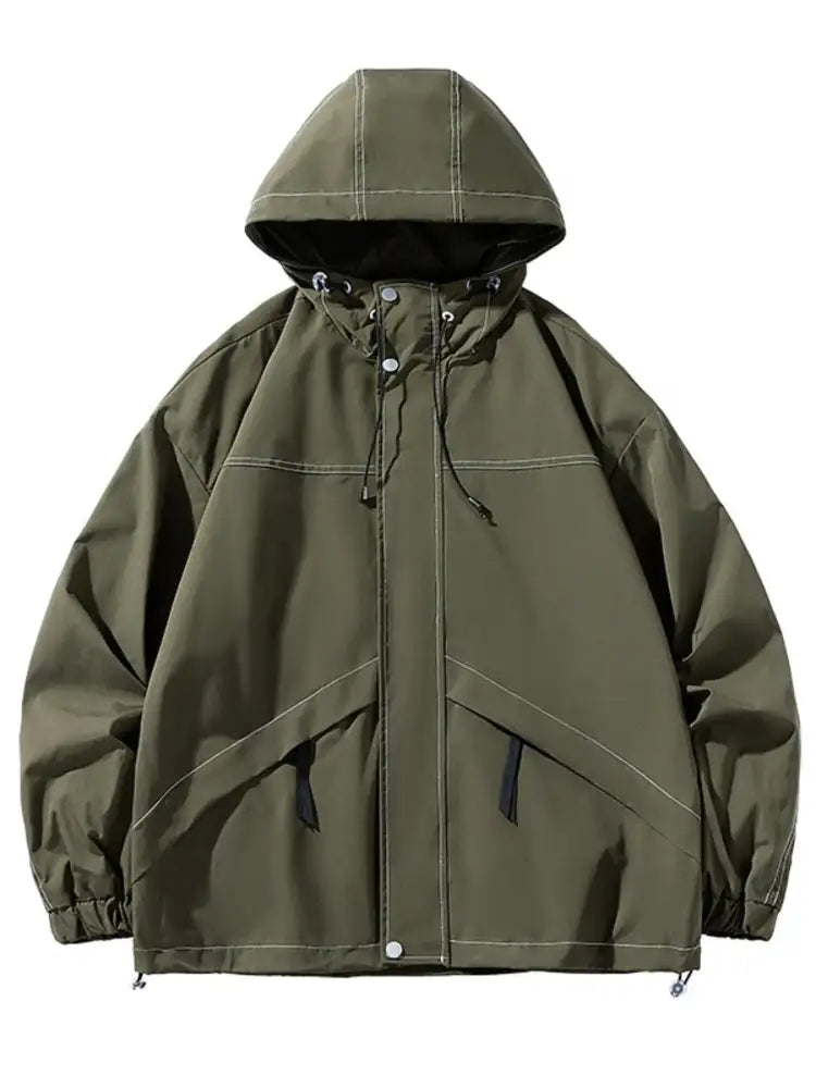 Men’s Plus Size Urban Style Hooded Windproof Jacket