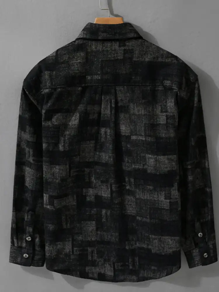 Men’s Plus Size Vintage Plaid Button-Down Shirt