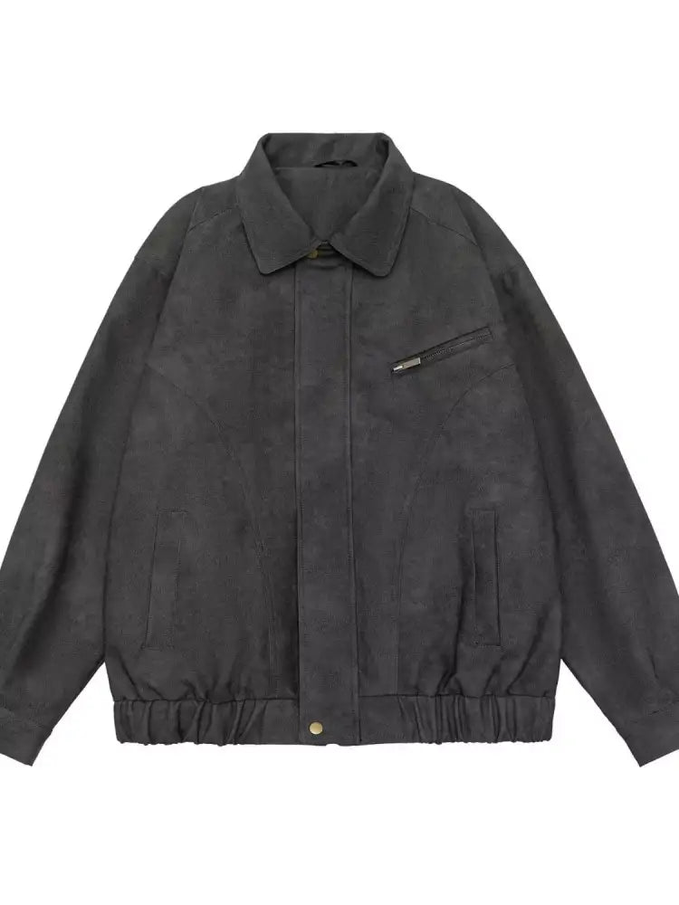 Men’s Plus Size Vintage Style Zip Up Jacket