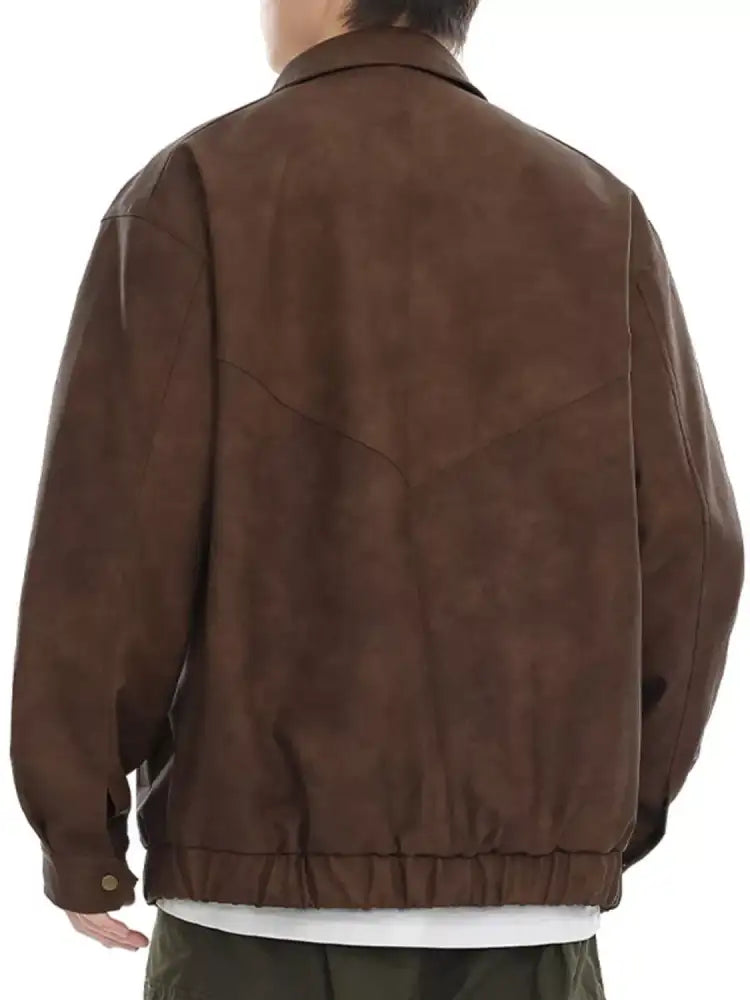 Men’s Plus Size Vintage Style Zip Up Jacket