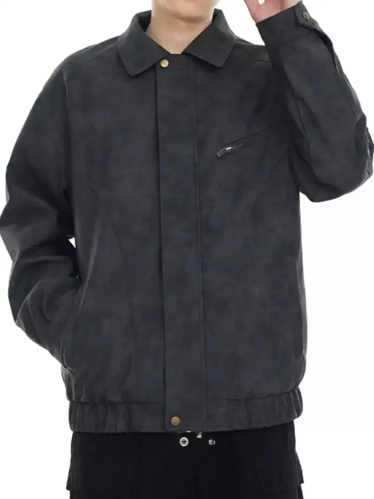 Men’s Plus Size Vintage Style Zip Up Jacket