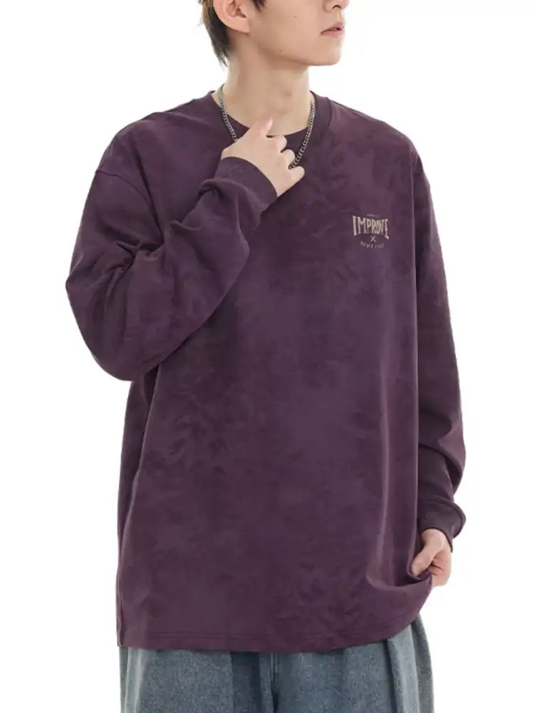 Men’s Plus Size Vintage Wash Long Sleeve T-Shirt