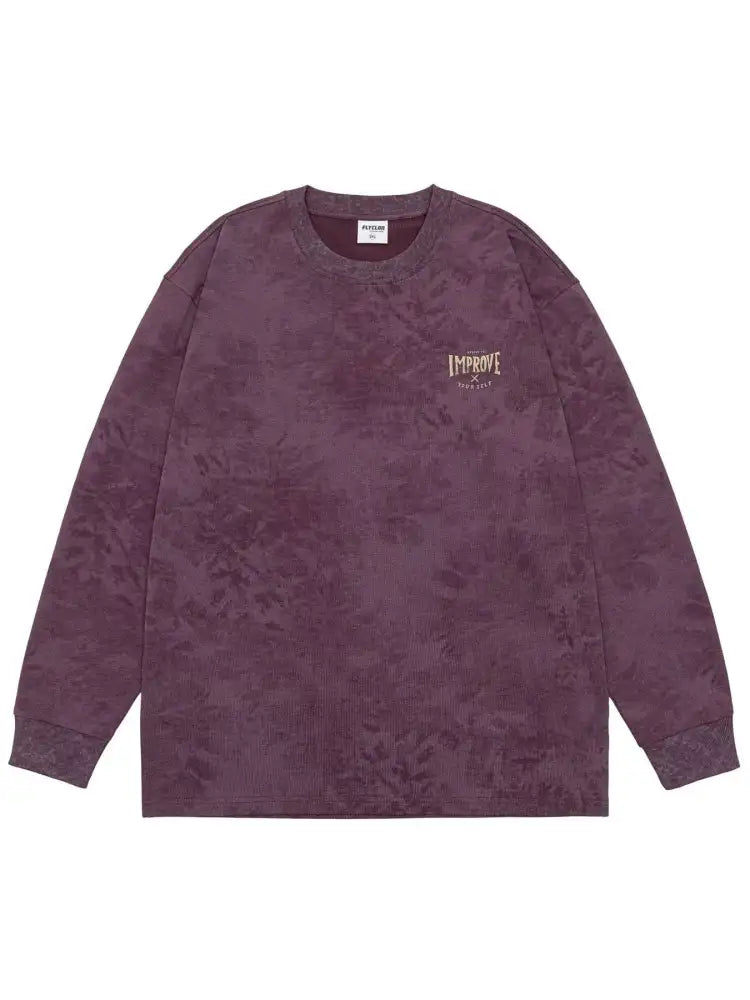 Men’s Plus Size Vintage Wash Long Sleeve T-Shirt