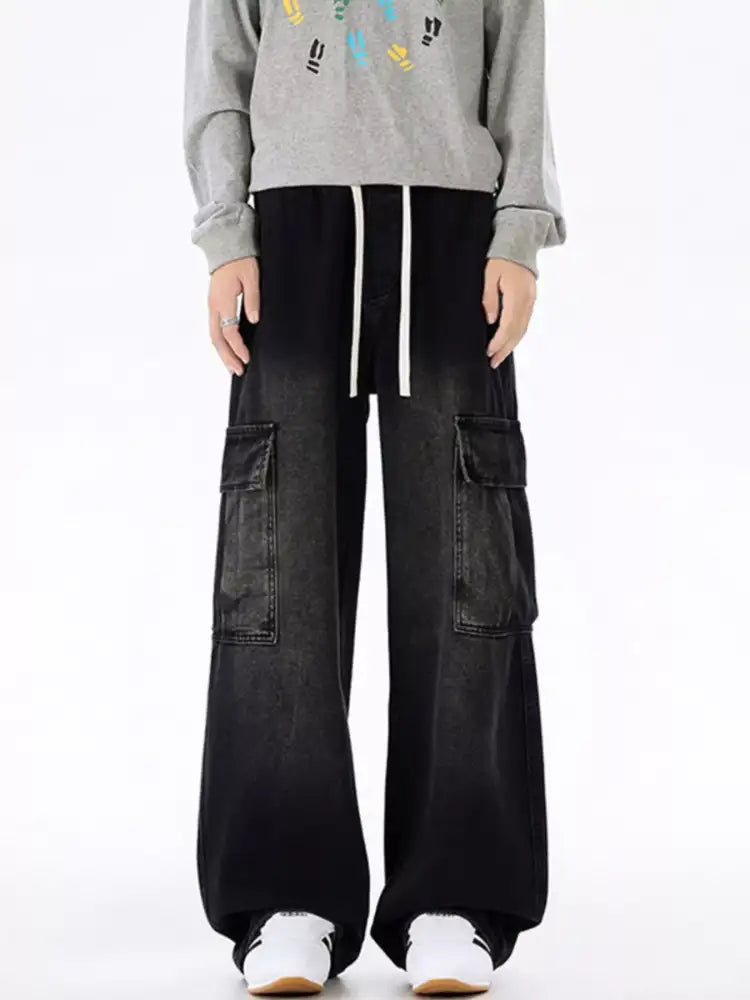 Men’s Plus Size Wide-Leg Cargo Jeans