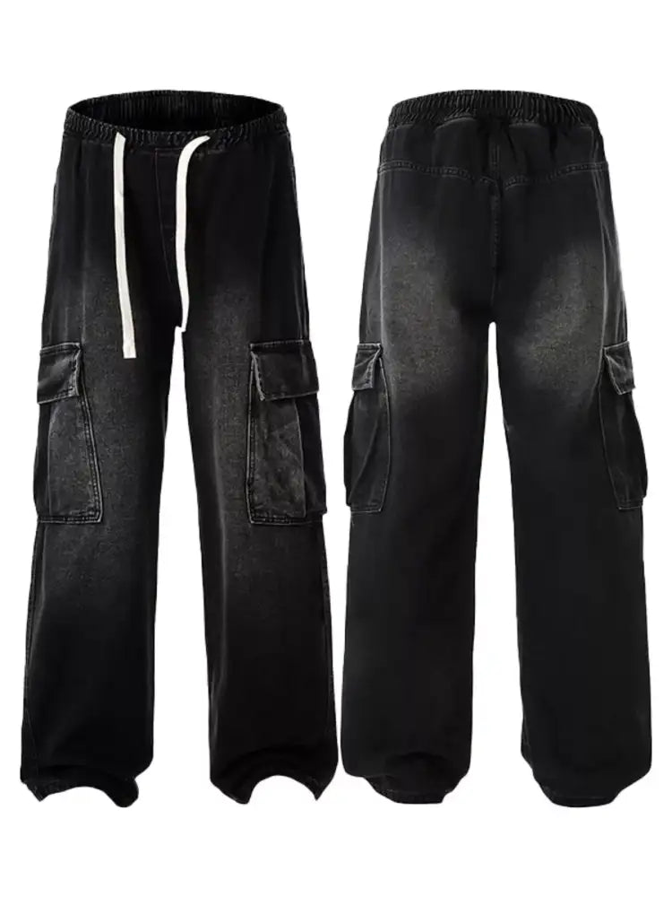Men’s Plus Size Wide-Leg Cargo Jeans
