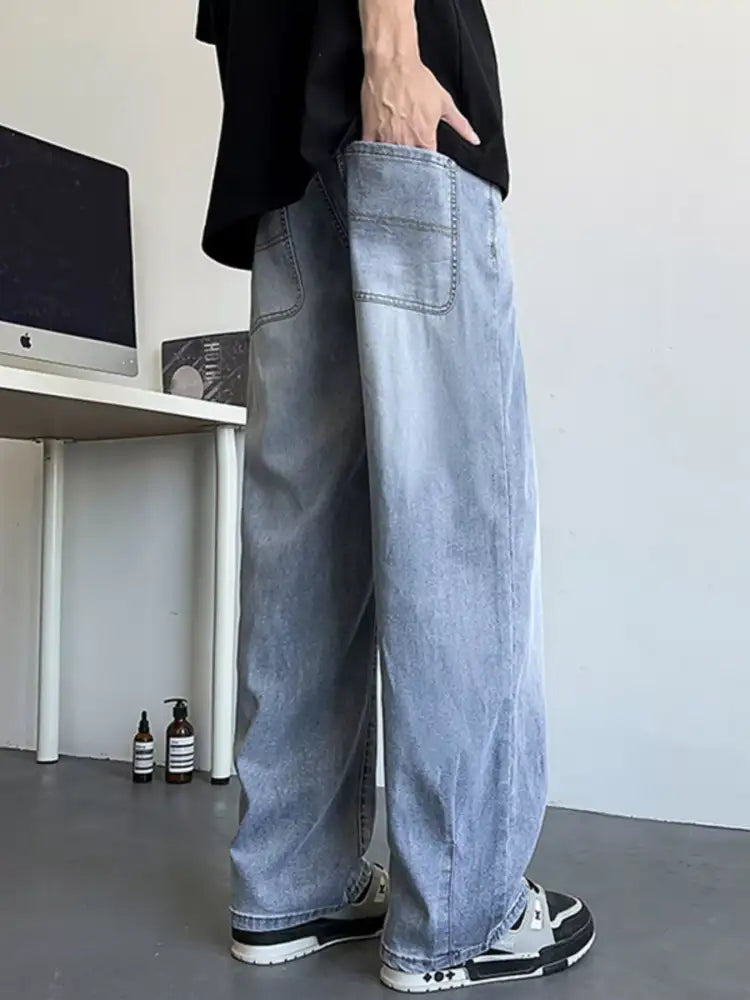 Men’s Plus Size Wide Leg Relaxed Fit Jeans