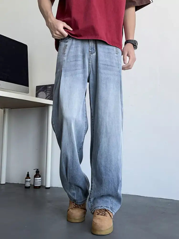 Men’s Plus Size Wide Leg Relaxed Fit Jeans