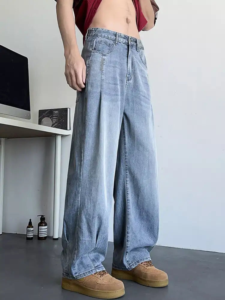 Men’s Plus Size Wide Leg Relaxed Fit Jeans