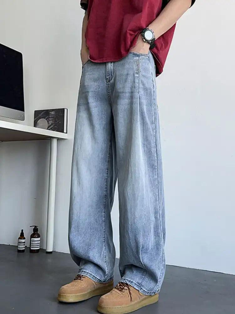 Men’s Plus Size Wide Leg Relaxed Fit Jeans