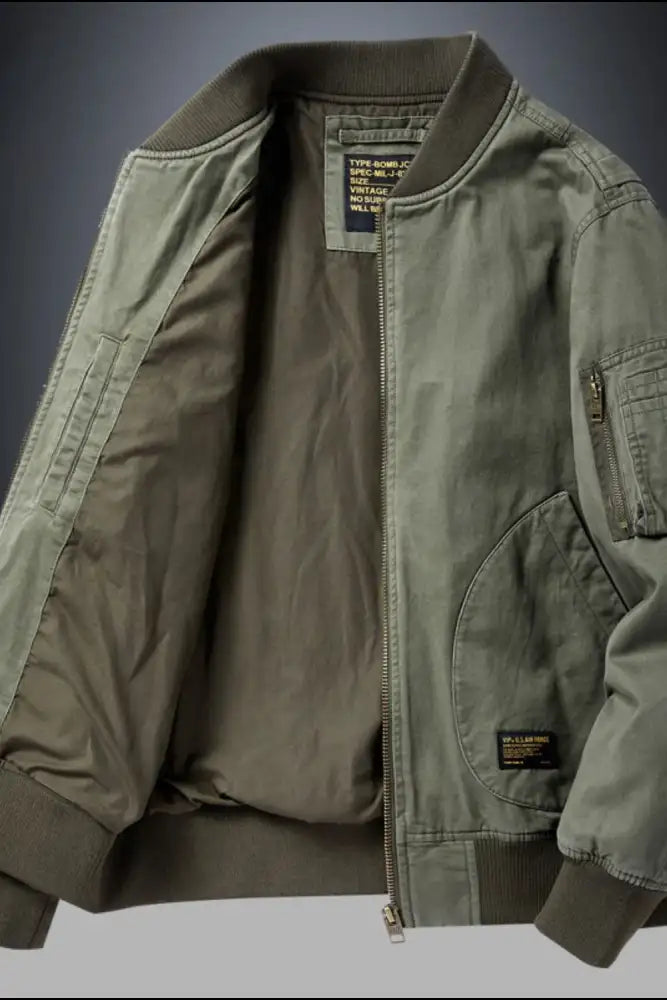 Men’s Plus Size Zip Up Baseball Collar Bomber Jacket