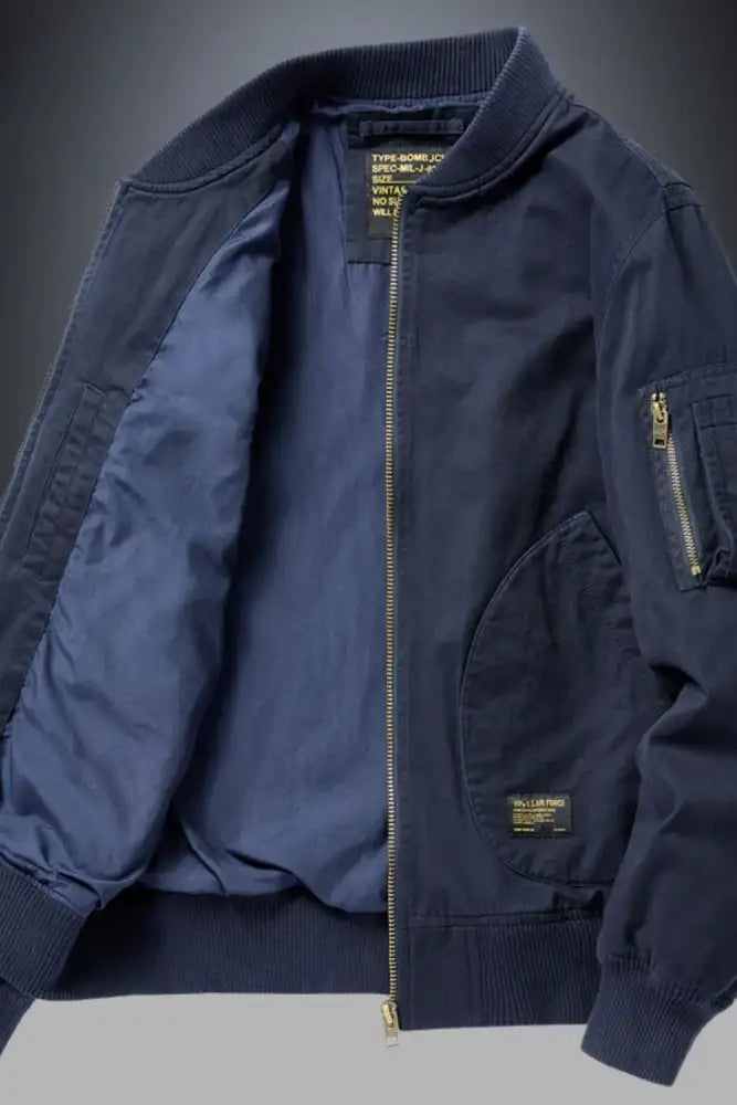 Men’s Plus Size Zip Up Baseball Collar Bomber Jacket