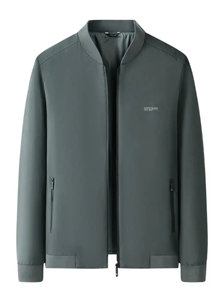 Men’s Plus Size Zip-Up Bomber Jacket with Pockets