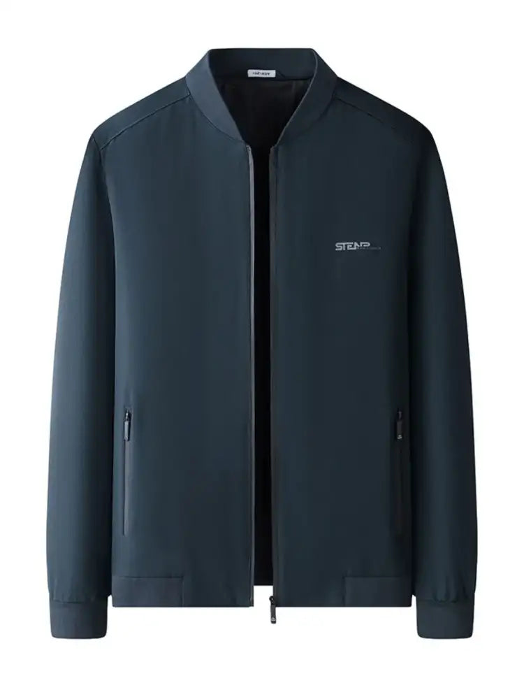 Men’s Plus Size Zip-Up Bomber Jacket with Pockets