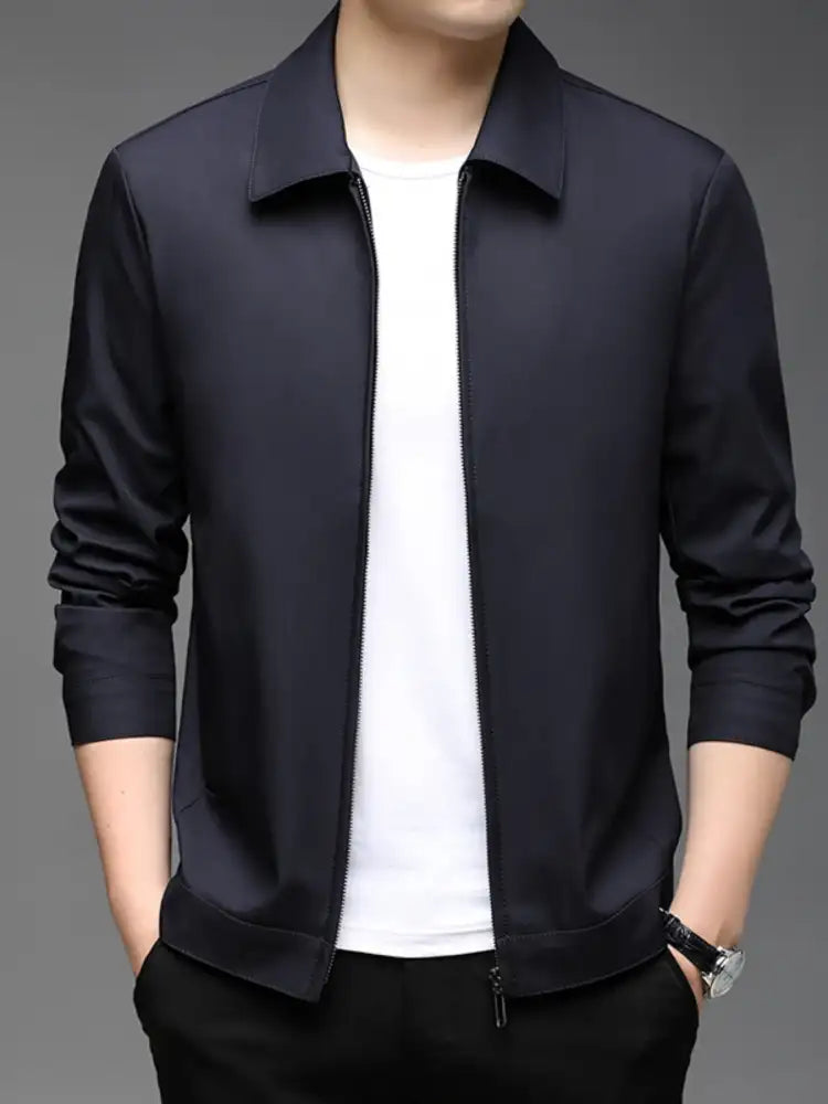 Men’s Plus Size Zip-Up Casual Jacket