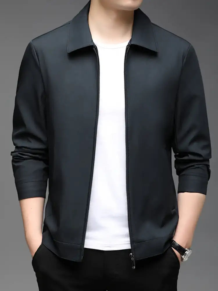 Men’s Plus Size Zip-Up Casual Jacket