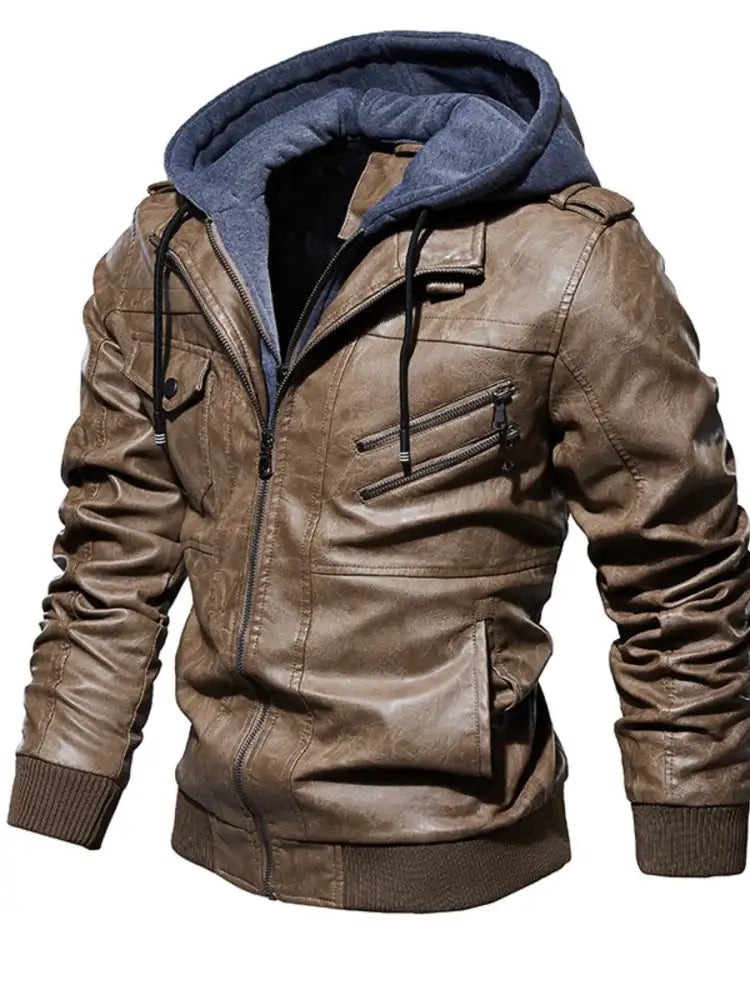 Men’s Plus Size Zip Up Drawstring Hooded Jacket