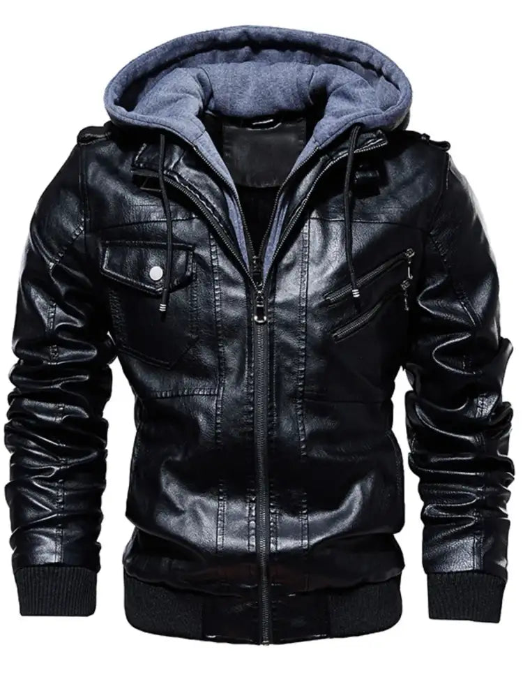 Men’s Plus Size Zip Up Drawstring Hooded Jacket