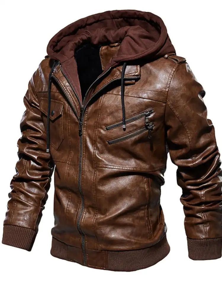 Men’s Plus Size Zip Up Drawstring Hooded Jacket
