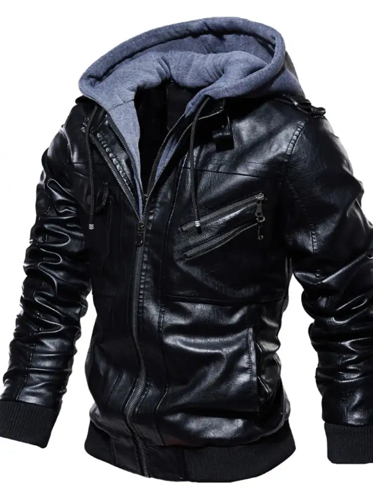 Men’s Plus Size Zip Up Drawstring Hooded Jacket