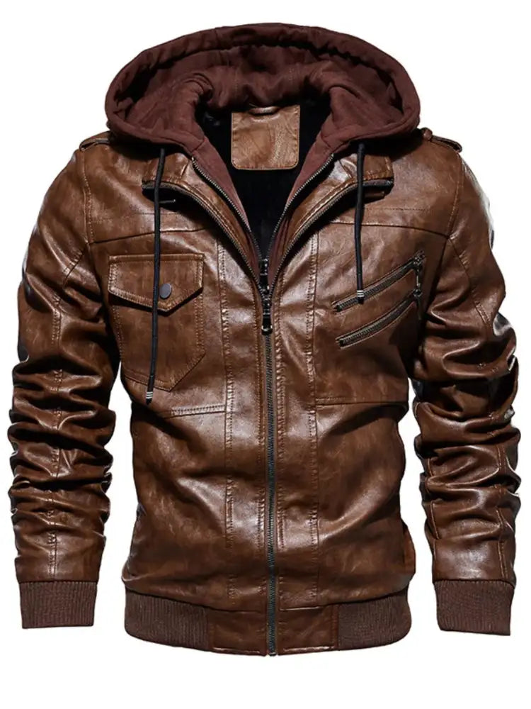Men’s Plus Size Zip Up Drawstring Hooded Jacket