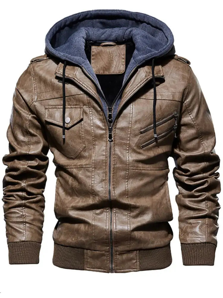 Men’s Plus Size Zip Up Drawstring Hooded Jacket