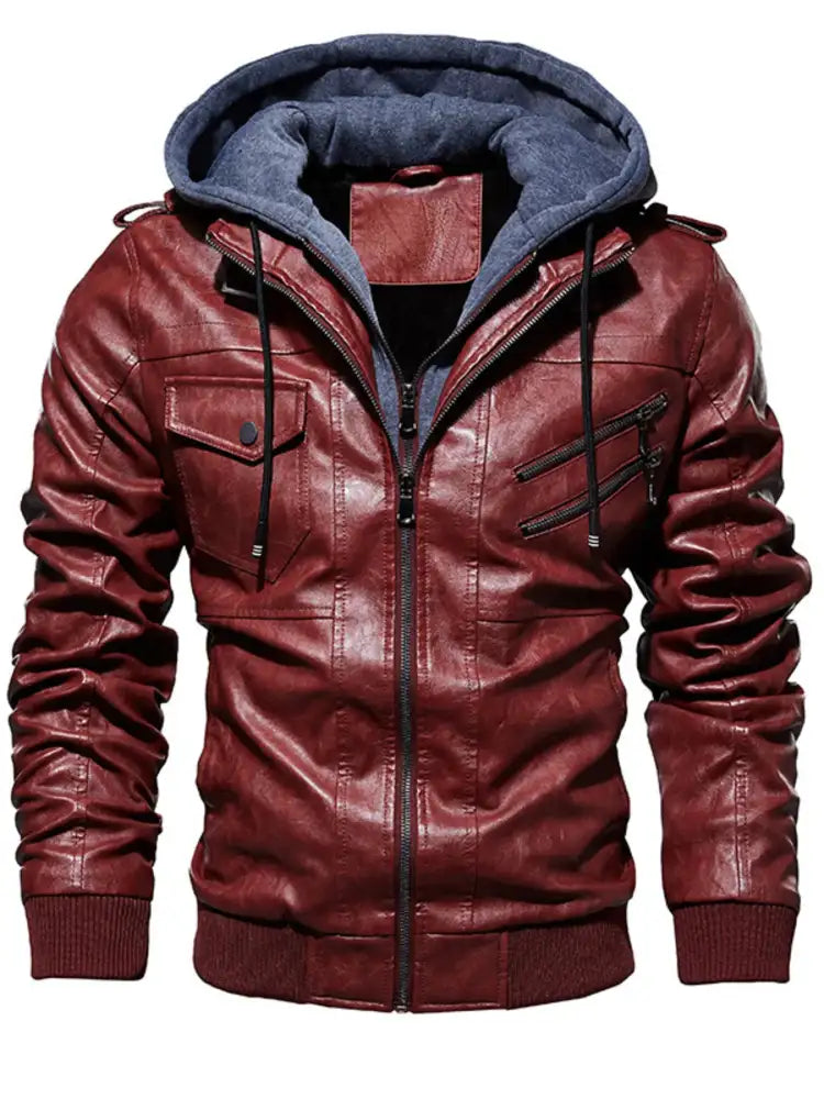 Men’s Plus Size Zip Up Drawstring Hooded Jacket