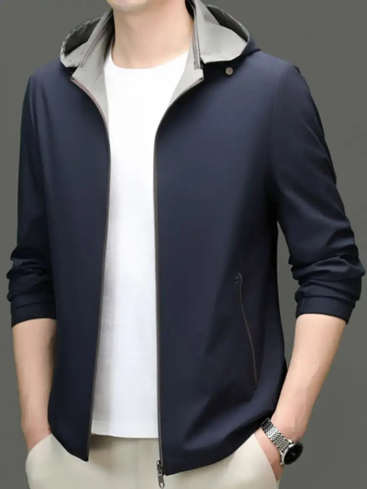 Men’s Plus Size Zip Up Long Sleeve Hooded Jacket