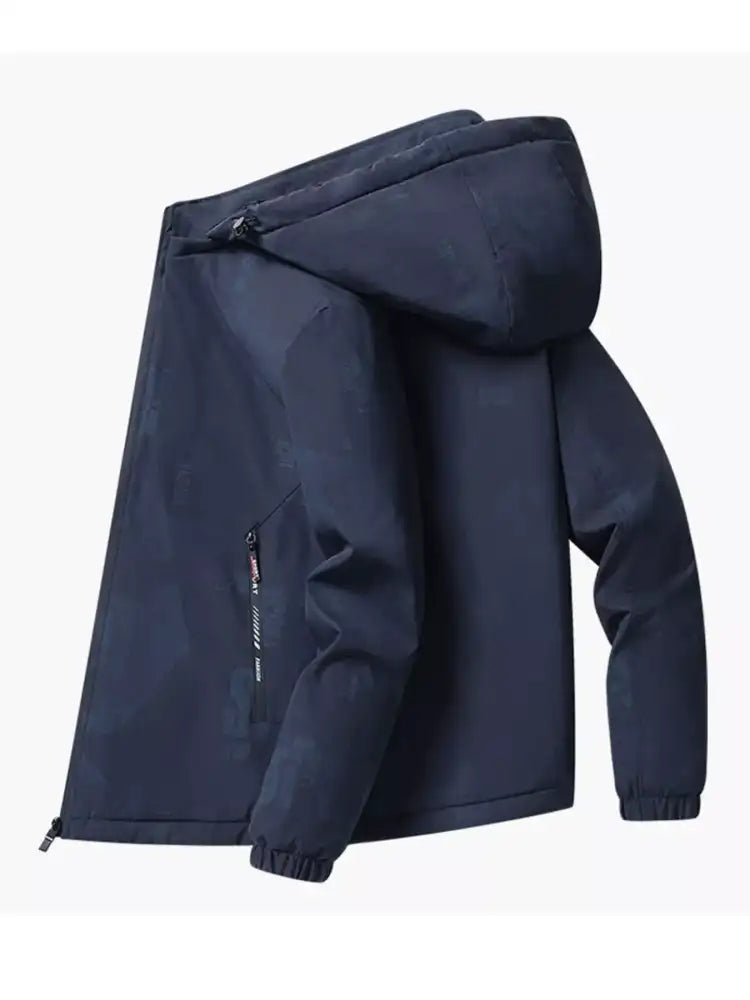 Men’s Plus Size Zip Up Long Sleeve Hooded Jacket