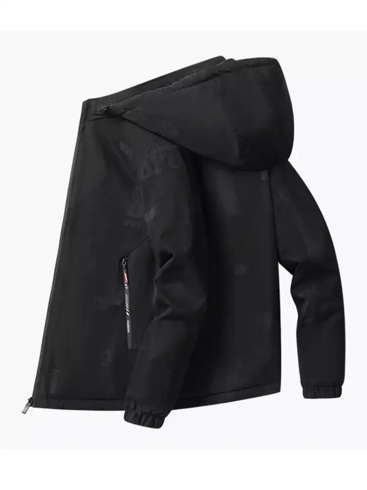 Men’s Plus Size Zip Up Long Sleeve Hooded Jacket