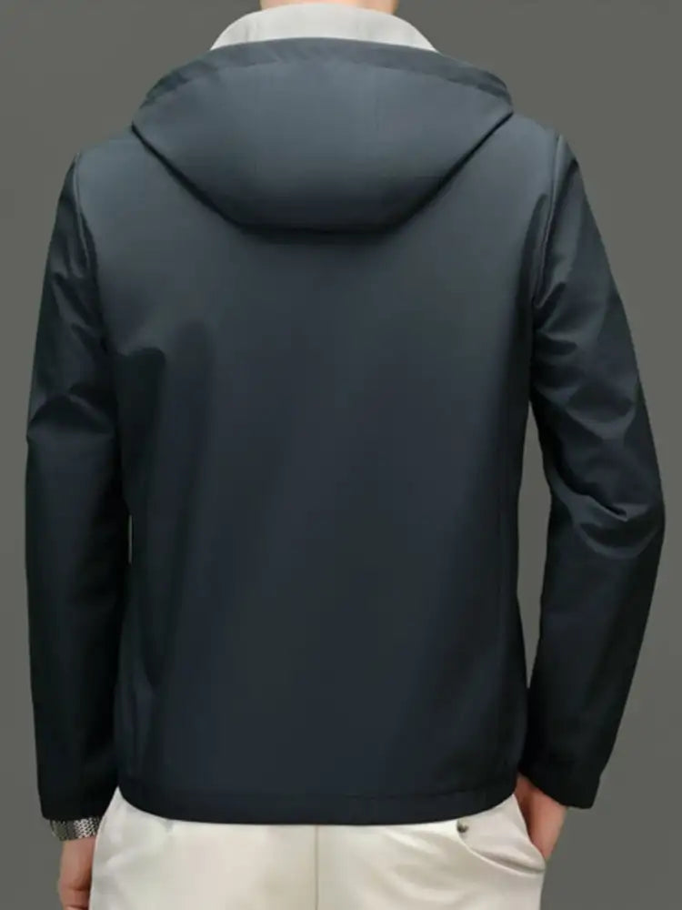 Men’s Plus Size Zip Up Long Sleeve Hooded Jacket