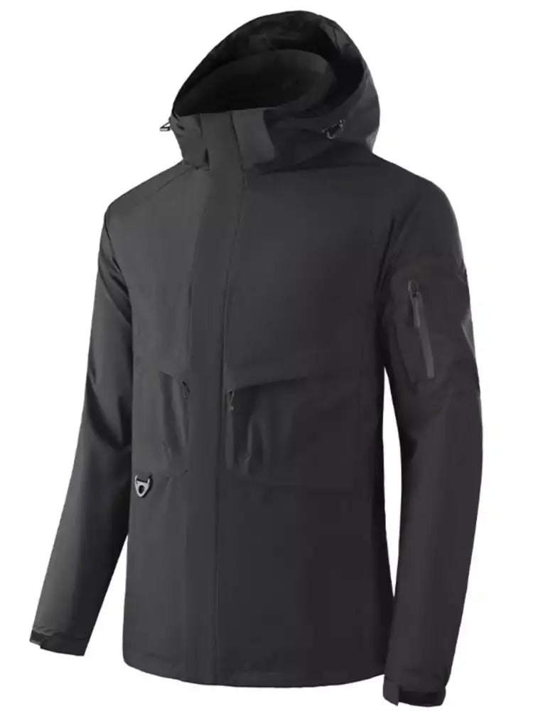 Men’s Plus Size Zip Up Long Sleeve Hooded Jacket